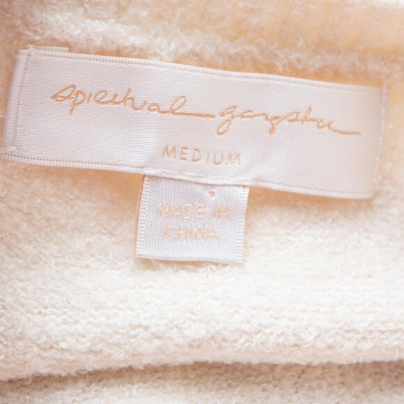 Spiritual Gangster Serenity Romper Chenille-Like Plush Cozy Scoop Ivory Medium - Picture 3 of 7